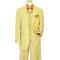 Bertolini Honey Mustard / White Striped Wool & Silk Blend Vested Suit 78002